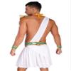 Linjinx 5 Pcs Men's Carnival Egyptian Tunic Skirt with Collar Prince Party Role Playing Costume White Medium view 2