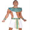Linjinx 5 Pcs Men's Carnival Egyptian Tunic Skirt with Collar Prince Party Role Playing Costume White Medium view 4