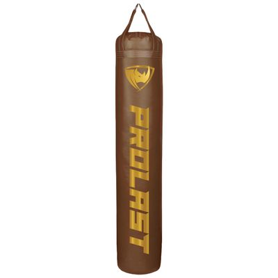 PROLAST Heavy Punching Kicking Bag for Adults, Boxing, MMA, Martial Arts, Muay Thai, Strength Training Equipment, Filled, 6ft, 150 lbs, Vertical Logo, Brown Gold