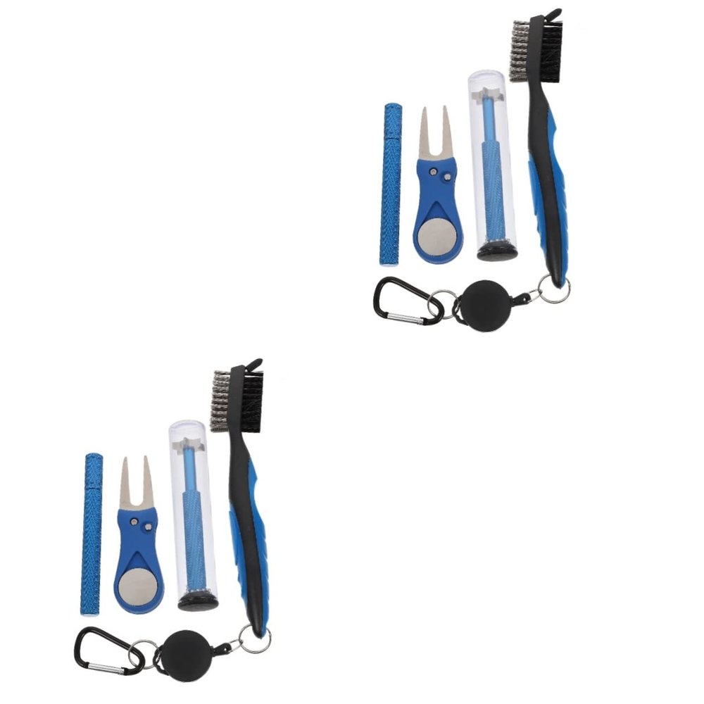 BESPORTBLE 2sets Retractable Groove Cleaner Brush Golf Cleaning Tool for Daily Maintenance Lightweight and Easy to Carry for Golfing Supplies Random Color