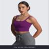 Aoxjox Women's Workout Sports Bras Fitness Yoga Crop Tank Metamorph Twist Back Cami (Dark Purple, X-Small) view 4