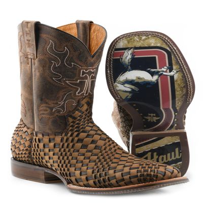 Tin Haul Mens Dream Weaver Sq Toe Boots 10 EE Tan