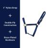 Reinsman Classic Nylon Halter (9709) | Durable Double-Ply 1-Inch Nylon Halter with Adjustable Buckle at Crown & Resistant Hardware | Horse Tack for Everyday Riding, Navy, Small Horse view 3