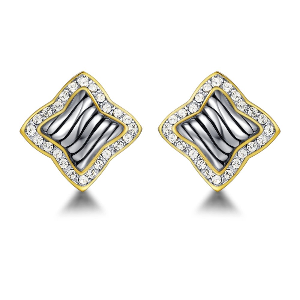 UNY JEWEL Jewelry Two Tone Twisted Wire Cable Designer Inspired Women Small Post Earring Christmas Valentine Gifts