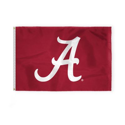 Alabama University Crimson Tide Primary A Logo Flags - 4x6 Ft Printed 200D Nylon with Brass Grommets - Officially NCAA Licensed Alabama University Crimson Tide Red Bama UA Flags