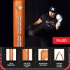 PROLAST Heavy Punching Kicking Bag for Adults, Boxing, MMA, Martial Arts, Muay Thai, Strength Training Equipment, Filled, 6ft, 150 lbs, Vertical Logo, Orange Silver view 3