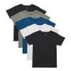Hanes Boys' Originals Crewneck Undershirts Pack, Stretch Cotton, Black & Assorted, 5-Pack view 1