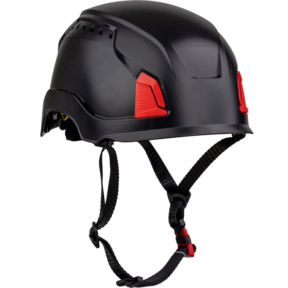 PIP Traverse Vented, Industrial Climbing Helmet with MIPS Technology, ABS Shell, EPS Foam Impact Liner, HDPE Suspension, 4-Point Chin Strap, ANSI II, Black (280-HP1491RVM-11)