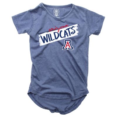 Wes and Willy NCAA Girls S/S Burnout Tee,Arizona Wildcats, 5,Midnight