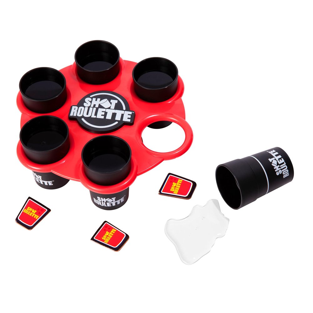 Buzzed: Shot Roulette by Relatable - The Roulette Wheel Drinking Game, Drinking Games for Adults, Includes 1 Shot Roulette Wheel, 6 Glasses, 12 Tokens, Instructions
