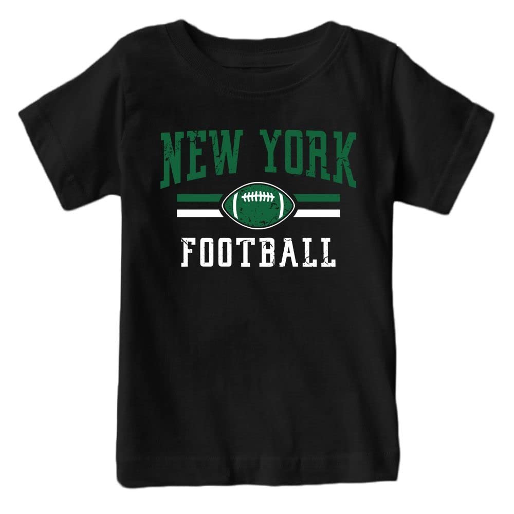 New York Football Retro Team Kid's Fan T-Shirt (Black Shirt, YXS)
