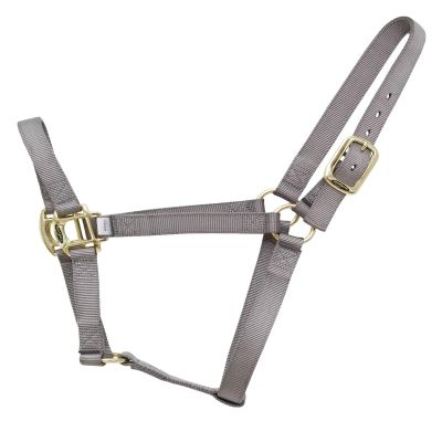 Reinsman Classic Nylon Halter (9709) | Durable Double-Ply 1-Inch Nylon Halter with Adjustable Buckle at Crown & Resistant Hardware | Horse Tack for Everyday Riding, Graphite Gray, Small Horse