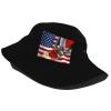 American Flag and Dominican Republic Flag Bucket Hat Unisex Cotton Four Seasons Travel Bucket Beach Sun Hat Outdoor Cap Short Brim Visor Cotton Bucket Fashion Fisherman's Hat view 2