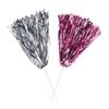 Anderson's Premium Metallic Silver and Pink Foil School Spirit Shakers Cheerleader Pom Poms Sports Football Basketball Homecoming Squad Team Party Dance Club Performance Celebration Pack of 100 view 1