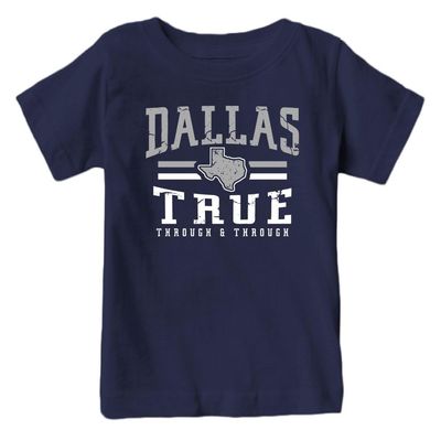 Vintage Dallas Kids Tshirt for Football Fans (Navy Shirt, YXL)