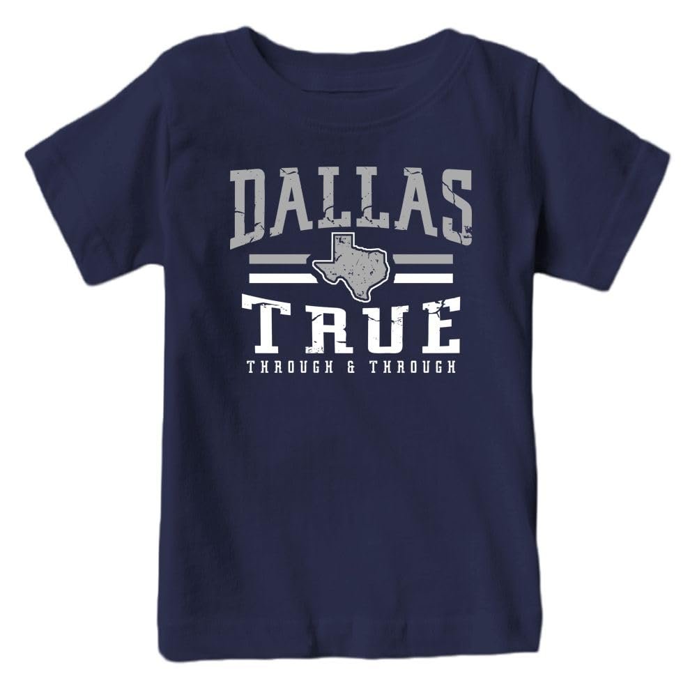 Vintage Dallas Kids Tshirt for Football Fans (Navy Shirt, YXL)