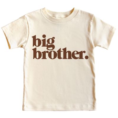 Bold Promoted to Big Brother Sibling Reveal Shirt for Boys Sibling Outfit Brown on Natural Shirt Youth Small