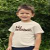 Bold Promoted to Big Brother Sibling Reveal Shirt for Boys Sibling Outfit Brown on Natural Shirt Youth Small view 2