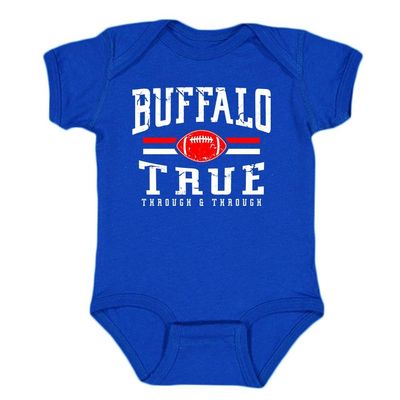 Buffalo Retro Team Kid's Bodysuit for Football Fans (Royal, 24M)