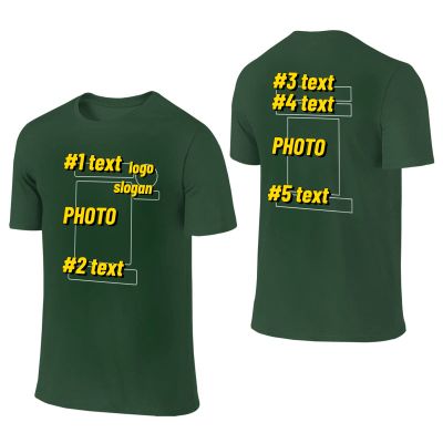 Custom Unisex T-Shirts,Custom Tee Shirts Design Your Own,Add Design/Text/Photo/Logo,Dark Green