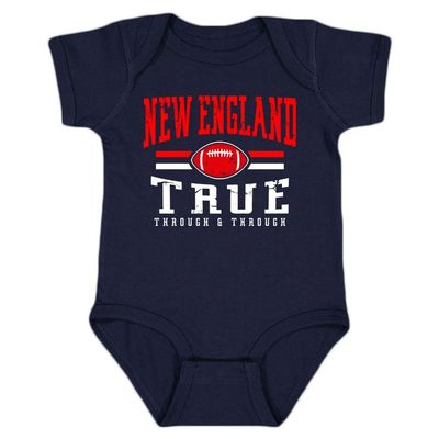 Xtreme Apparel New England Retro Team Kid's Bodysuit for Football Fans (Navy, 24M)