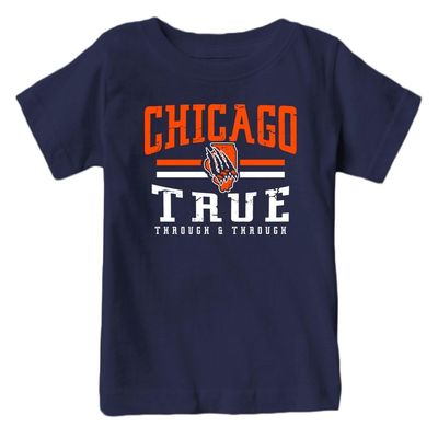Xtreme Apparel Chicago Football Retro Team Kid's Fan T-Shirt (Navy Shirt, YM)