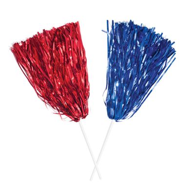 Anderson's School Spirit Shakers, Cheerleader Pom Poms, Sports Fan Gear, Football Accessories, Homecoming, Red and Royal , Red & Royal Blue, 50 Count