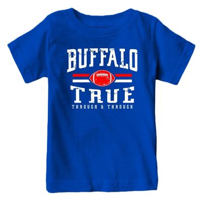 Buffalo Football Retro Team Kid's Fan T-Shirt (Royal Shirt, YM)