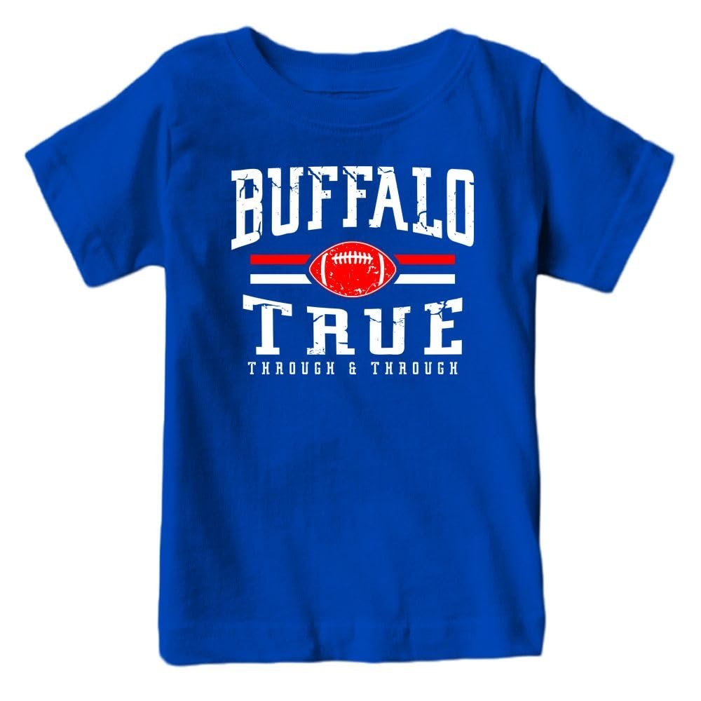 Buffalo Football Retro Team Kid's Fan T-Shirt (Royal Shirt, YM)