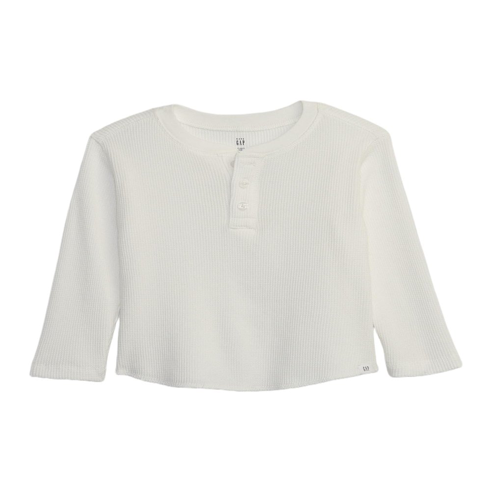 GAP Baby Boys Thermal Long Sleeve New Off White 0-3M