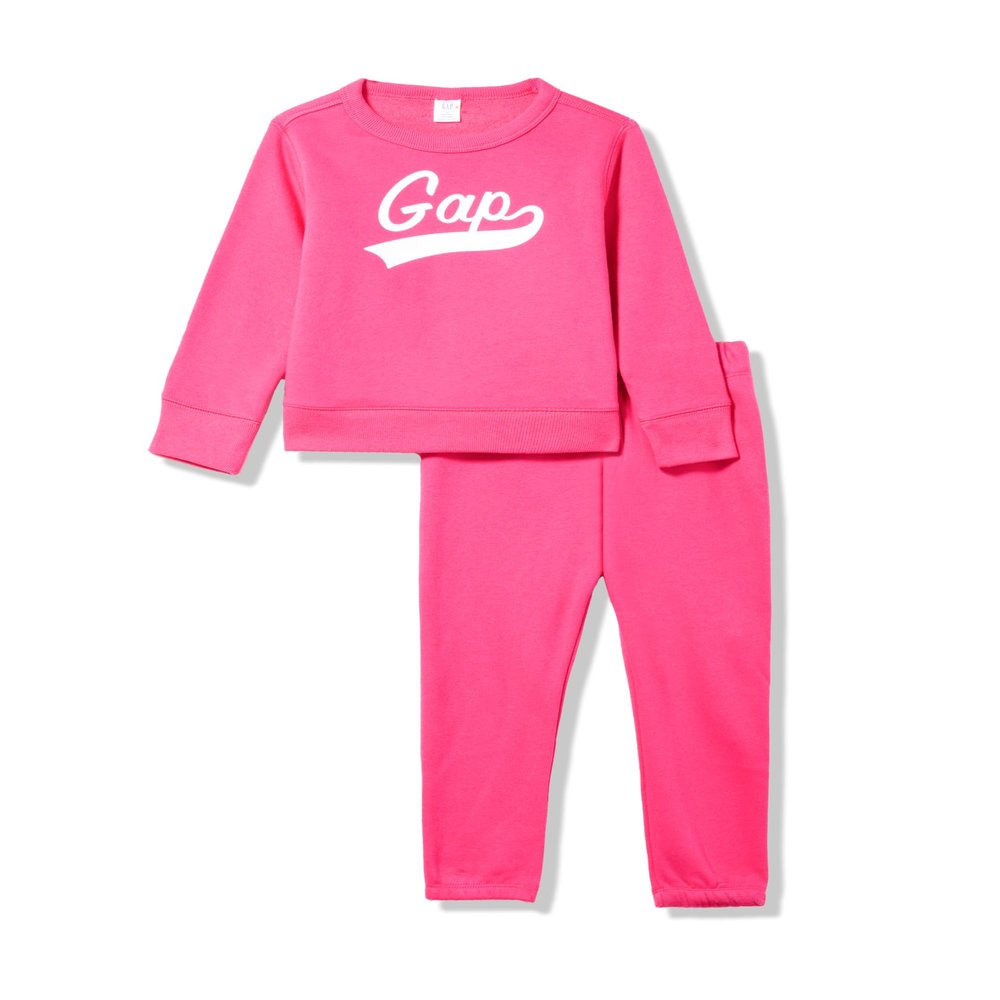 GAP Baby Boys Logo Hoodie Jogger Set Bright Claret 4 Years