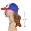 FantaLook Red White and Blue Mullet Brown Wig with Mustache for Men 4th of July view 4