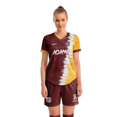 ORKY Custom Soccer Jersey, Women Futbol Shirt Short Set, Personalize Name Team Sport Uniform(Red L)