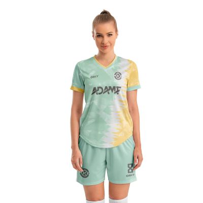 ORKY Custom Soccer Jersey, Women Futbol Shirt Short Set, Personalize Name Team Sport Uniform(Light Green L)