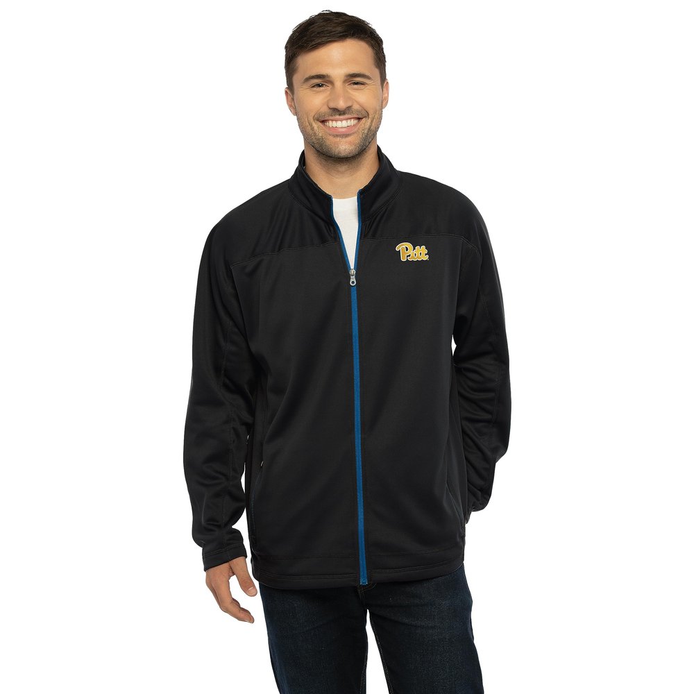 Vantage Apparel Men's Collegiate Full Zip Soft Shell Micro Fleece Jacket, Pittsburgh Panthers, Royal, X-Large
