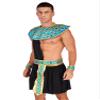 Alvivi Men Ancient Roman Costume Set Egypt Prince Role Play Outfit for Halloween Dress Up Party Black Small view 4