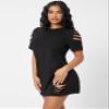 ODOCA Dresses for Women Ripped Detail Solid Dress (Color : Black, Size : X-Small) view 4
