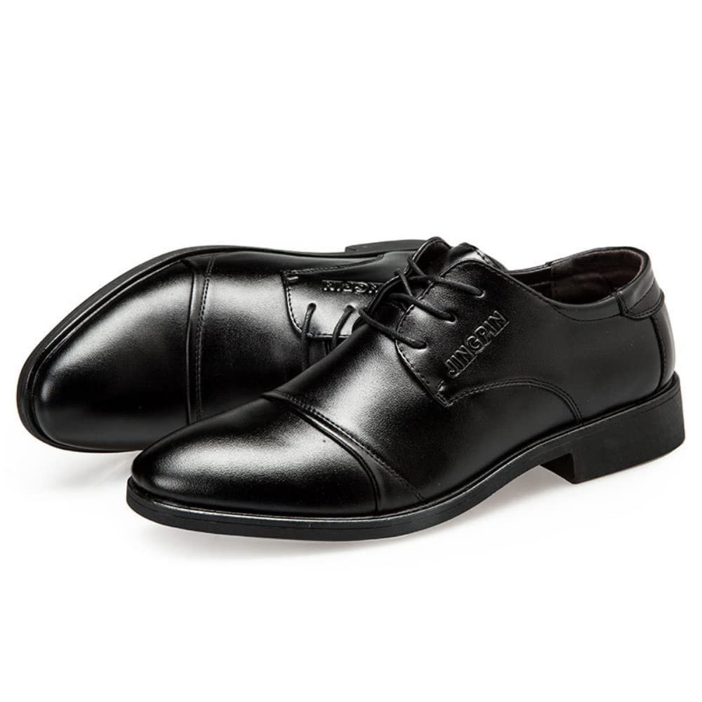 Men's Formal Oxford Comfortable Dress Shoes - Business Wingtip Lace Up Leather Shoes with Classic and Modern Designs (Tilden Cap Black,13)