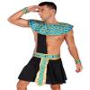 Alvivi Men Ancient Roman Costume Set Egypt Prince Role Play Outfit for Halloween Dress Up Party Black Large view 1