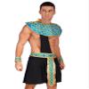 Alvivi Men Ancient Roman Costume Set Egypt Prince Role Play Outfit for Halloween Dress Up Party Black Large view 3
