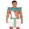 Alvivi Men Ancient Roman Costume Set Egypt Prince Role Play Outfit for Halloween Dress Up Party White Large view 2