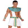 Alvivi Men Ancient Roman Costume Set Egypt Prince Role Play Outfit for Halloween Dress Up Party White Large view 3