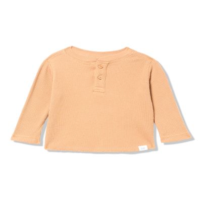 GAP Baby Boys Thermal Long Sleeve Holiday Brown 3-6M