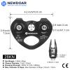 NewDoar Zip Line Pulley,28KN Double Tandem Speed Dual Trolley with Ball Bearing,CE Certified for Climbing, Rescue Lifting Aluminum Fixed Eye Pulley (Stainless Steel Wheel Black) view 2