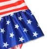 4th of July Toddler Girls Short Sleeve Stripe Printing Swimsuit Girl's Summer Beach Bathing Jumpsuit (Red, 12-18 Months) view 2