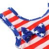 4th of July Toddler Girls Short Sleeve Stripe Printing Swimsuit Girl's Summer Beach Bathing Jumpsuit (Red, 12-18 Months) view 3