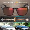 ATTCL Luxury Polarized Sunglasses Men Driving: Lightweight Rectangular Metal Frame Premium Fiber Temples UV Protection Travel Daily Wear 8999 Red view 3