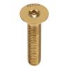 Bike Stem Bolt Screw, M6 x 30mm Flat Head Headset Cap Bolt Bike Headset Stem Top Cap Titanium Alloy Bike Fixing Disc Caliper Gold view 1