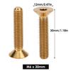 Bike Stem Bolt Screw, M6 x 30mm Flat Head Headset Cap Bolt Bike Headset Stem Top Cap Titanium Alloy Bike Fixing Disc Caliper Gold view 2