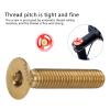 Bike Stem Bolt Screw, M6 x 30mm Flat Head Headset Cap Bolt Bike Headset Stem Top Cap Titanium Alloy Bike Fixing Disc Caliper Gold view 3